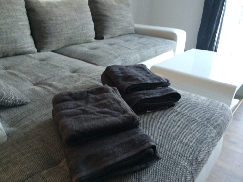 Handtücher und Bettwäsche